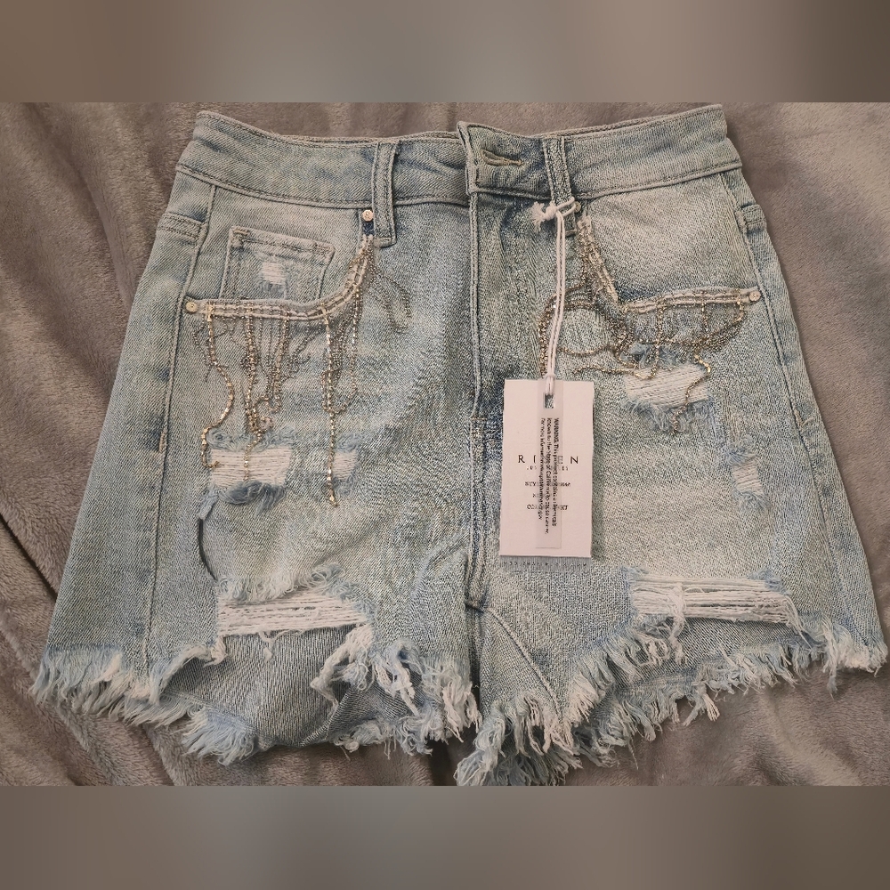 Risen High Rise Shorts With Rhineston. NWT